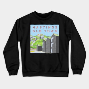 Old Town Hastings retro style poster Crewneck Sweatshirt